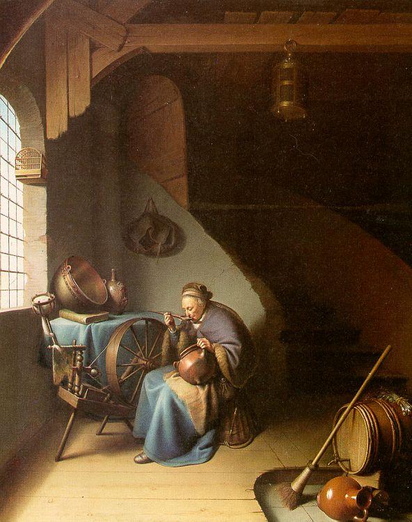 Gerrit Dou Woman Eating Porridge oil painting picture